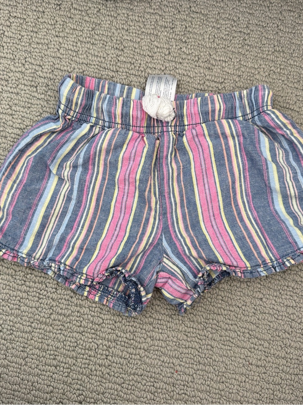 OshKosh B'gosh Striped Pull-On Shorts - Pink, Blue & Yellow size 3T